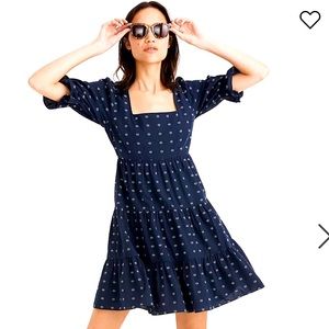 Madewell square neck puff sleeve dress so 00 EUC